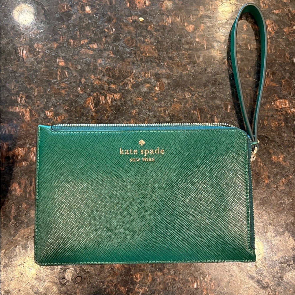 Kate Spade Emerald Green Clutch Wristlet
